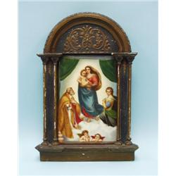 Sistine Madonna. A hand painted antique German KPM porcelain