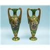 Image 1 : A pair of antique Viennese green glass vases. Each with intr