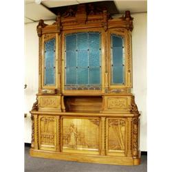 A superbly carved large antique French transitional style wo