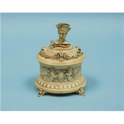 A well carved, early 19th century German ivory box. Decorate