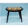 Image 1 : An Italian 1950's wood stool with a zebra striped upholstere