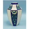 Image 1 : ART DECO - BOCH KERAMIS. An octagonal crackled glazed faienc