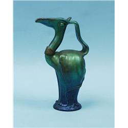 ZSOLNAY, PECS. An iridescent glazed faience jug in the form 