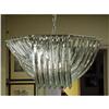 Image 1 : VENINI - A large, metal and crystal hanging lamp. The chrome