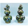 Image 1 : A pair of fine gourd shaped cloisonne covered vases with bri