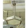 Image 1 : ART DECO - An unusual French frosted glass hanging lamp with