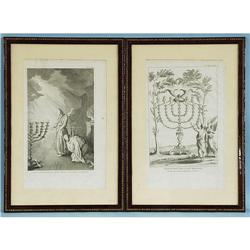 Gold candelabra with seven branches and "David consulting th