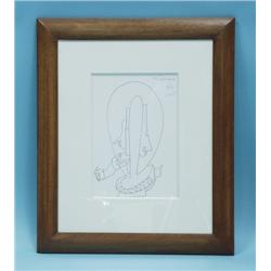 CHARLES LAPICQUE (1898-1988) French school. "Le secret, 1972