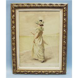 MADELAINE LEMAIRE (1845-1928) French school. Watercolour of 