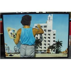 MICHEL PELLUS (b1945) Canadian school. "Self Portrait". Real