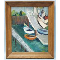 M. HORWIE - Contemporary American school. "Fishing boats in 