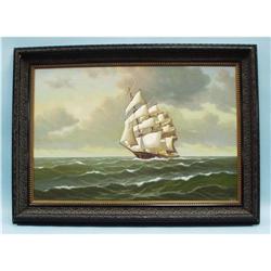 V. WINFRIED - 20th Century Norwegian school. "Large sailboat