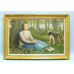 JOHN MACALLAN SWAN (1847-1910) English school. "A Shepherdes