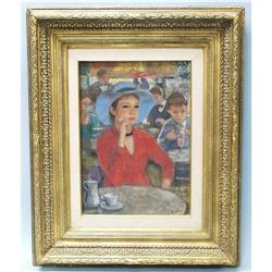 FRANCOIS GALL (1912-1987) French school. "Young Lady With Bl