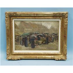 JULIEN LOUIS TAVERNIER - 19th century French school. "Market