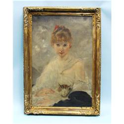 CHARLES CHAPLIN (1825-1891) ecole des Beaux Arts. "Portrait 