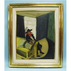 MANE-KATZ (1894-1962) French school. "The Sitting Scholar". 