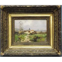 EUGENE GALIEN-LALOUE (1854-1941) French school. "Farm Outsid