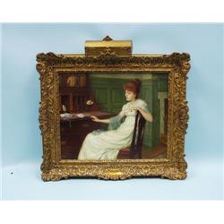 C. HAIGH WOOD (1854-1927) English school. "Young lady at her