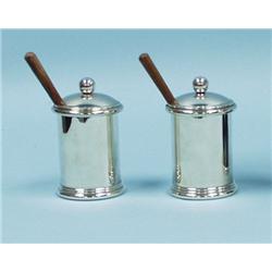 PUIFORCAT, FRANCE. A silver plated two piece condiment set w