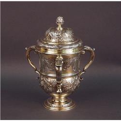 ROBERT GARRARD - A Victorian gilt silver covered cup. Base a