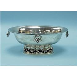 A Mexican sterling silver bowl in the style of Georg Jensen.