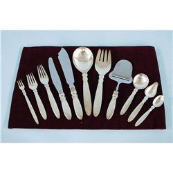 GEORG JENSEN, Denmark - A fine 90 piece sterling silver cutl