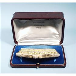 A rare Belle Epoque 22 kt. and 18 kt. gold and pearl tiara b