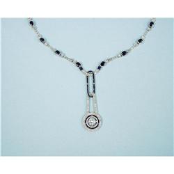 ART DECO - An attractive platinum, diamond and sapphire neck