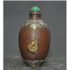 Image 1 : A BRONZE INLAY GEMSTONE SNUFF BOTTLE QING DYNASTY.