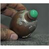 Image 8 : A BRONZE INLAY GEMSTONE SNUFF BOTTLE QING DYNASTY.