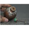 Image 9 : A BRONZE INLAY GEMSTONE SNUFF BOTTLE QING DYNASTY.