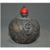 Image 2 : A BRONZE FOO DOG SNUFF BOTTLE QING DYNASTY.