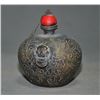 Image 3 : A BRONZE FOO DOG SNUFF BOTTLE QING DYNASTY.