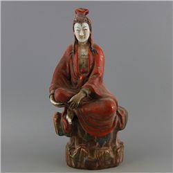 A PORCELAIN BUDDHA FIGURE MING DYNASTY 14TH/C.