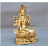 Image 2 : A GILT BRONZE TARA BUDDHA FIGURE QING DYNASTY.