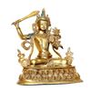 Image 1 : A-RARE GILT BRONZE MANJUSHRI BUDDHA FIGURE MING DYNASTY.