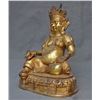 Image 2 : A GILT BRONZE JAMBHALA BUDDHA FIGURE QING DYNASTY.