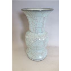 A SKY BLUE CRACKLE VASE MING DYNASTY.