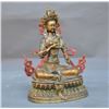 Image 2 : A GILT BRONZE GREEN TARA BUDDHA FIGURE QING DYNASTY.