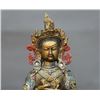 Image 5 : A GILT BRONZE GREEN TARA BUDDHA FIGURE QING DYNASTY.