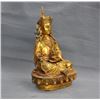 Image 2 : A GILT BRONZE GURU RINPOCHE BUDDHA FIGURE QING DYNASTY.