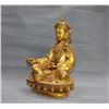 Image 3 : A GILT BRONZE GURU RINPOCHE BUDDHA FIGURE QING DYNASTY.