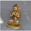 Image 2 : A GILT BRONZE GUAN-YIN BUDDHA FIGURE QING DYNASTY.