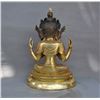 Image 4 : A GILT BRONZE GUAN-YIN BUDDHA FIGURE QING DYNASTY.