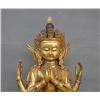 Image 5 : A GILT BRONZE GUAN-YIN BUDDHA FIGURE QING DYNASTY.