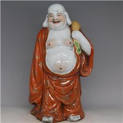 A PORCELAIN ENAMEL BUDDHA FIGURE QING DYNASTY 17TH/C.