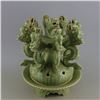 Image 2 : A GREEN PORCELAIN 9-DRAGON CENSER QING DYNASTY.