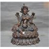 Image 1 : A BRONZE GREEN TARA BUDDHA FIGURE QING DYNASTY.