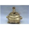 Image 2 : A GILT BRONZE BEAST CENSER MING DYNASTY.